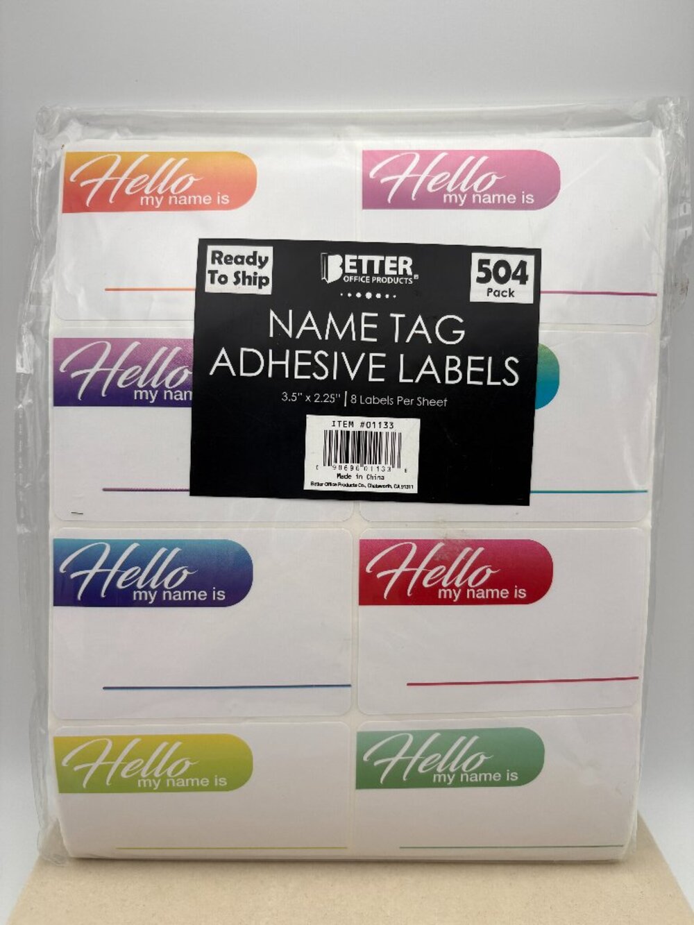 NWT Hello My Name Is Tag Adhesive Labels 3.5"x2.25" 504 Pack (SKU: 001SY)